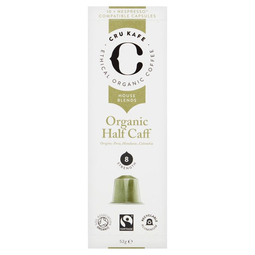 CRU Kafe Organic Half Caff Nespresso Compatible Capsules 10 per pack