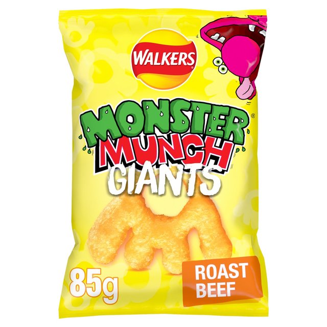 Walkers Monster Munch Giants Roast Beef Sharing Bag Snacks 85g