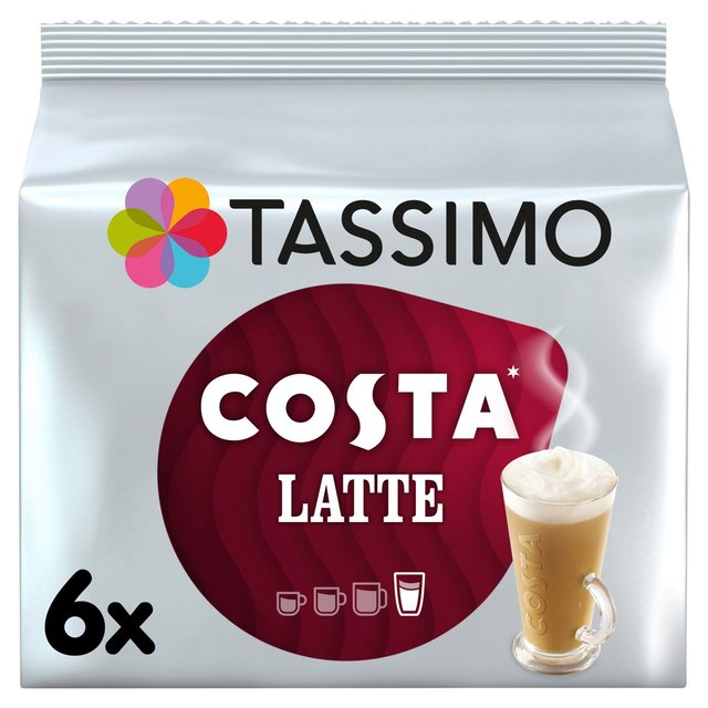 Tassimo Costa Latte Coffee Pods 6 per pack