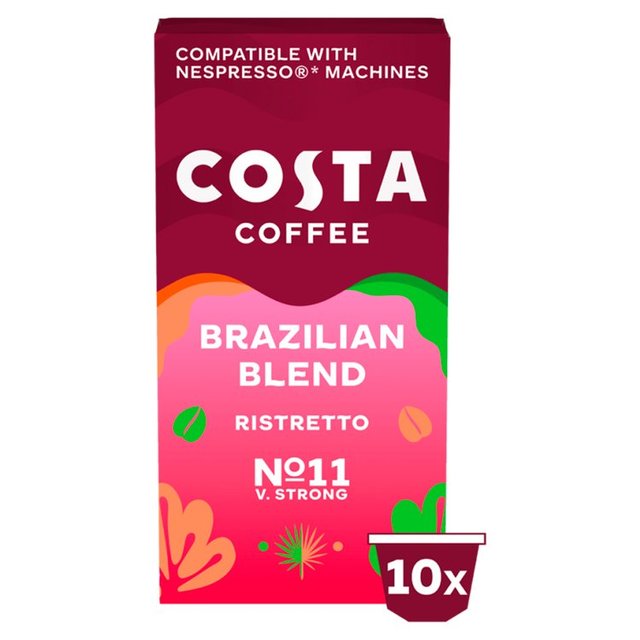 Costa Coffee Nespresso Compatible Brazilian Blend Ristretto 10 per pack