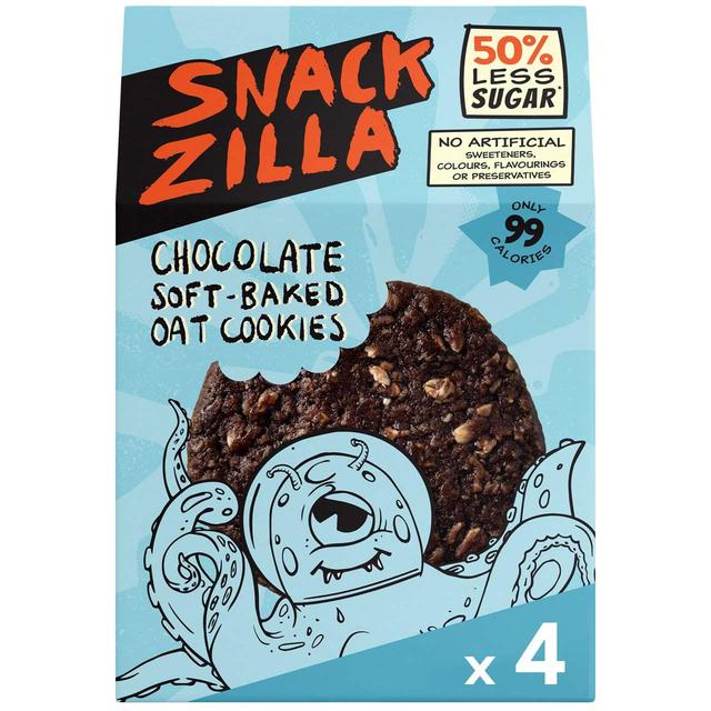 SNACKZILLA Chocolate Soft-Baked Oat Cookies 4 x 30g