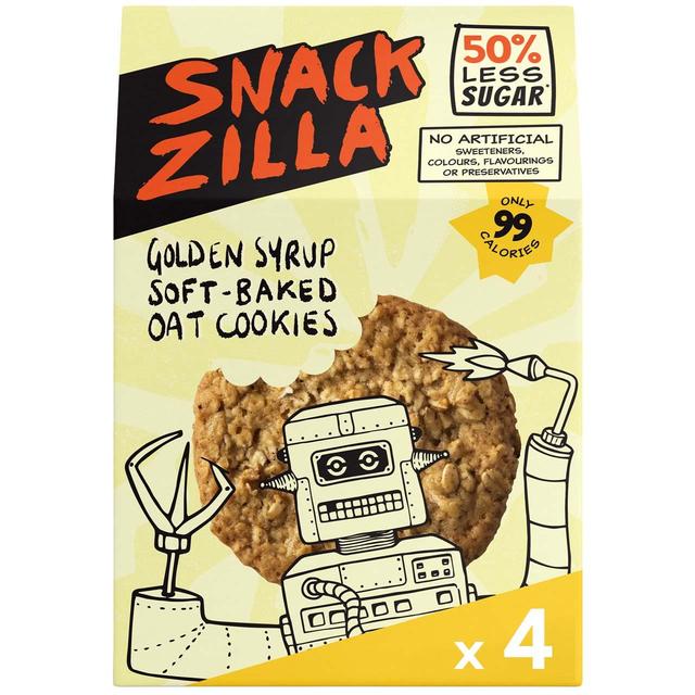 SNACKZILLA Golden Syrup Soft-Baked Oat Cookies 4 x 30g