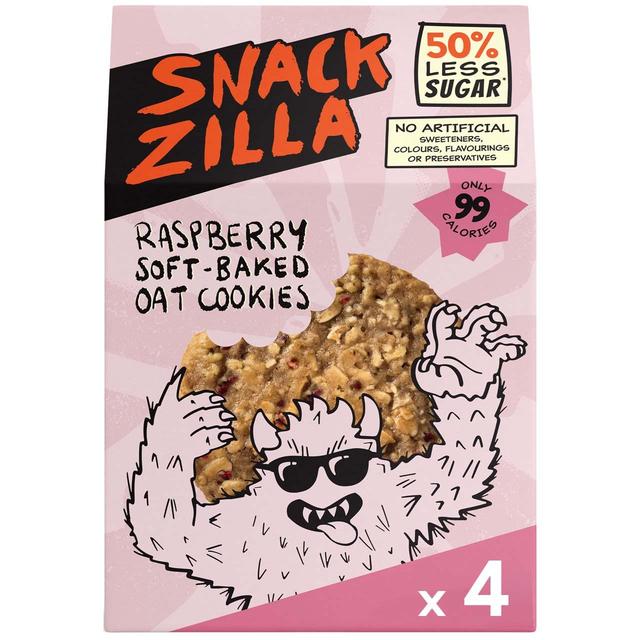 SNACKZILLA Raspberry Soft-Baked Oat Cookies 4 x 30g