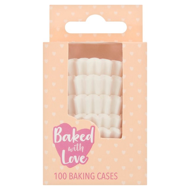 Mini White Cupcake Cases 100 per pack