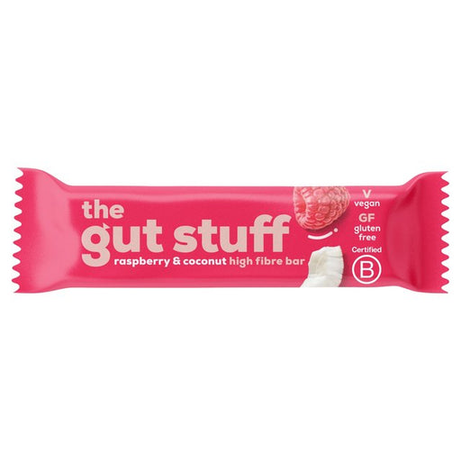 The Gut Stuff Raspberry & Coconut Fruit & Nut High Fibre Bar 35g