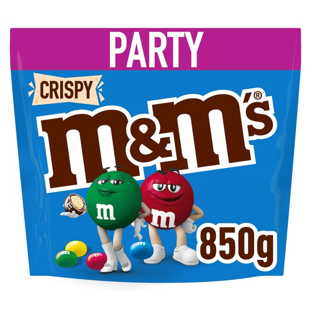 M&M's Crispy Milk Chocolate Party Mix Bulk Snack Bag 850g