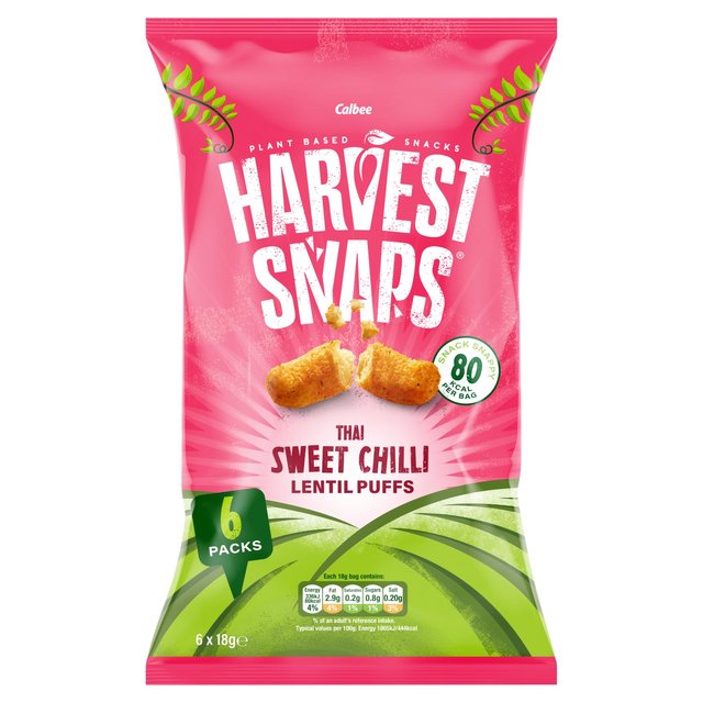 Harvest Snaps Lentil Puff Thai Sweet Chilli Multipack Snacks 6 per pack