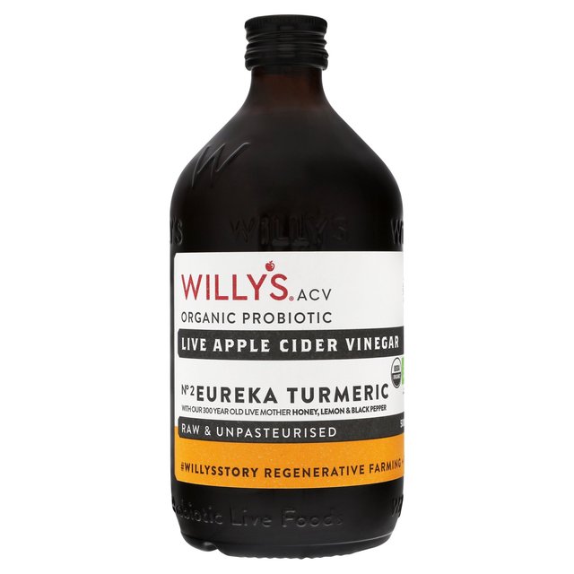 Willy's Organic Live ACV - Honey, Turmeric, Black Pepper & 'The Mother' 500ml