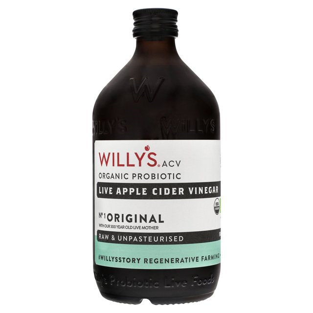 Willy's Organic Live Apple Cider Vinegar with 'The Mother' 500ml