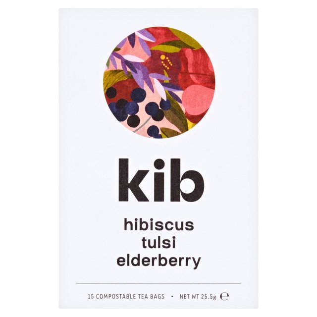 Kib Hibiscus, Tulsi, Elderberry Herbal Tea 15 per pack