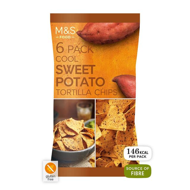 M&S Cool Sweet Potato Tortilla Chips 6 x 30g