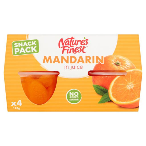 Nature's Finest Fruit Pots Mandarin in Juice 4 x 113g