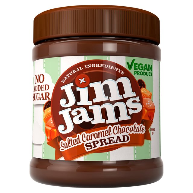 JimJams Vegan No Added Sugar Salted Caramel Chocolate Spread 330g