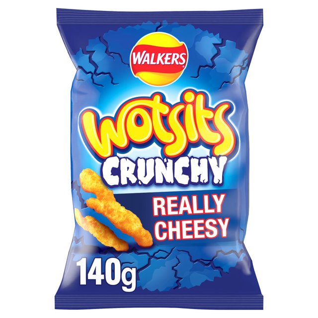 Walkers Wotsits Crunchy Really Cheesy Sharing Bag Snacks 140g