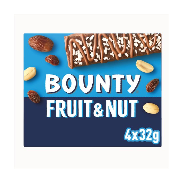 Bounty Triple Treat Fruit & Nut Milk Chocolate Snack Bars Multipack 4x32g 128g