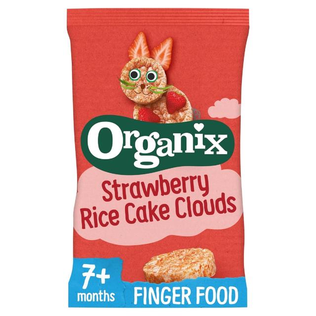 Organix Strawberry Rice Cake Clouds Baby Snack 7 months+ 40g