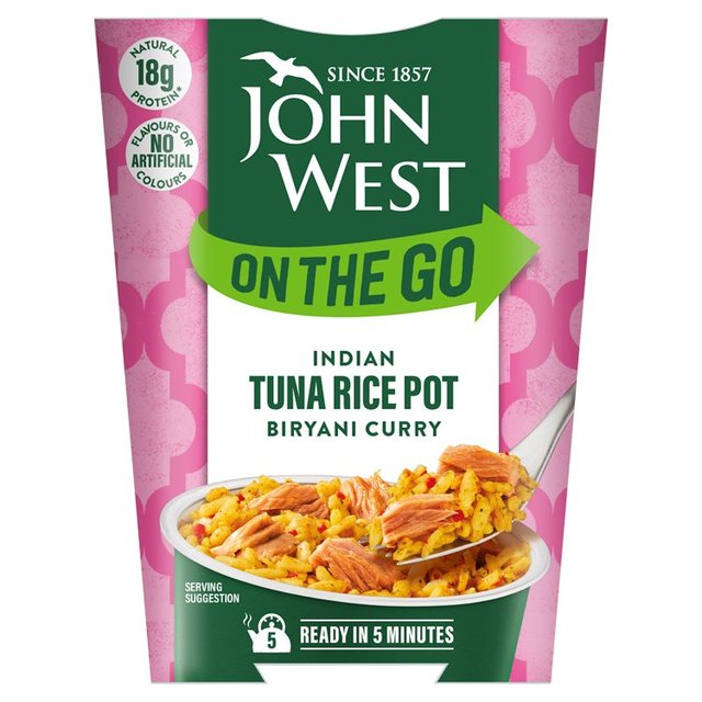 John West On The Go Indian Biryani Curry Tuna Rice Pot 120g