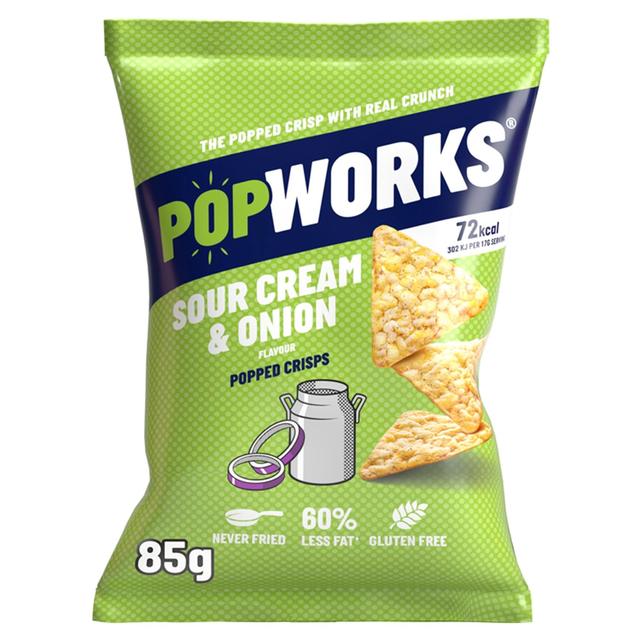 PopWorks Sour Cream & Onion Popped Crisps Sharing Bag 85g