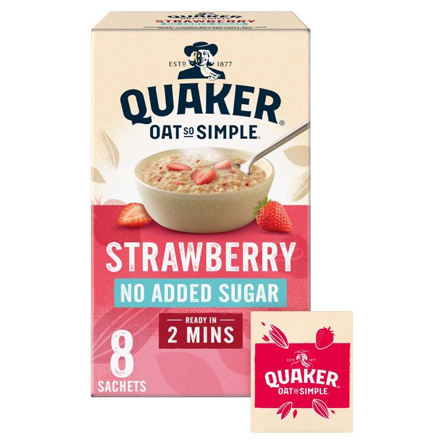 Quaker Oat So Simple Simply Strawberry Porridge Cereal No Added Sugar 8 per pack