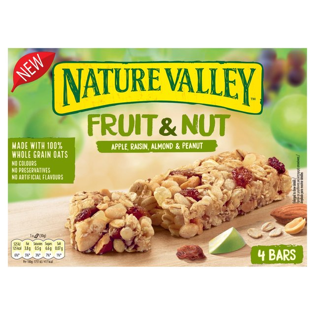 Nature Valley Fruit & Nut Cereal Bars Apple & Almonds 4 x 30g