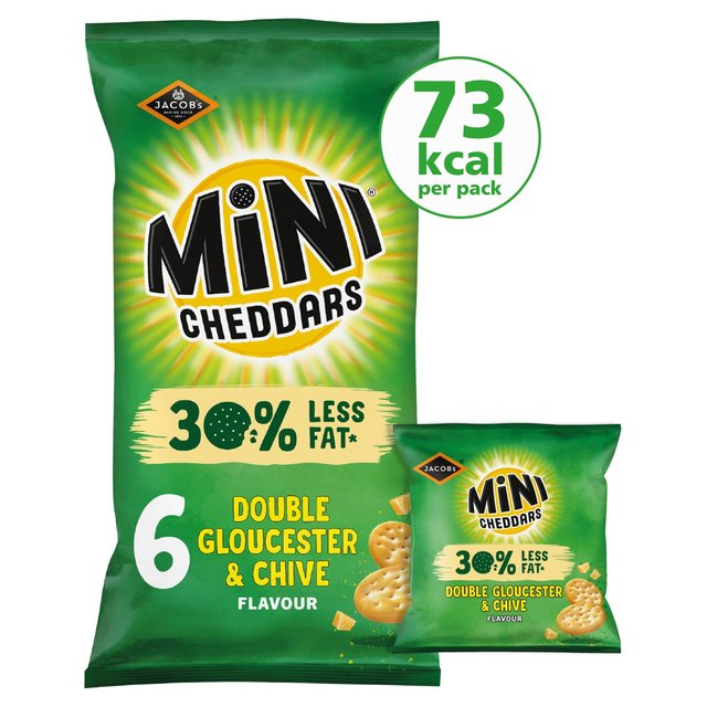 Mini Cheddars 30% Less fat Gloucester & Chive Multipack 6 per pack