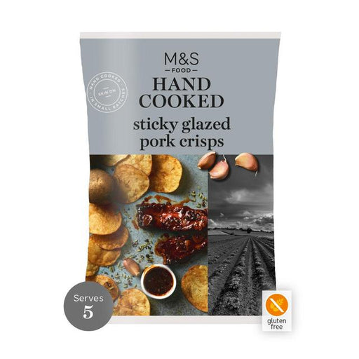 M&S Sticky Glazed Pork Flavour Hand Cooked Crisps 150g