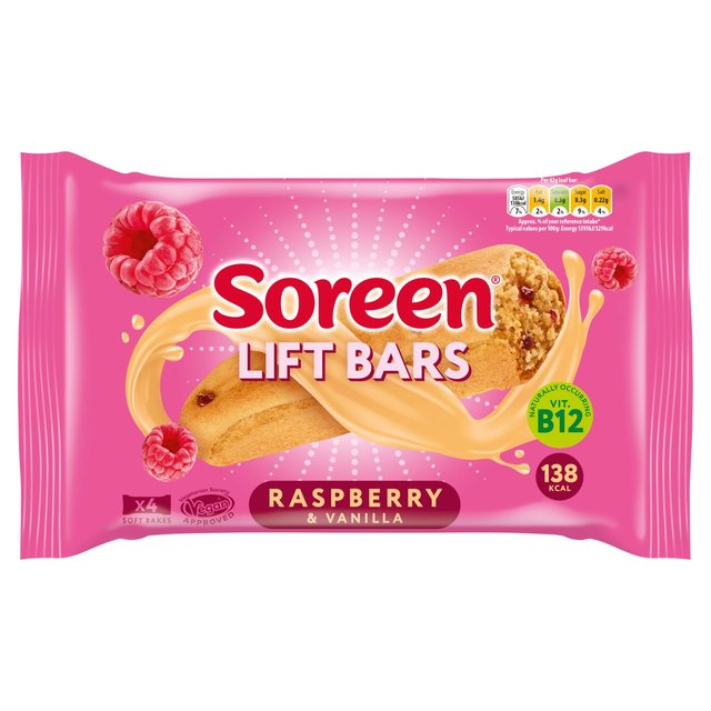 Soreen Lift Bars Raspberry and Vanilla 4 per pack