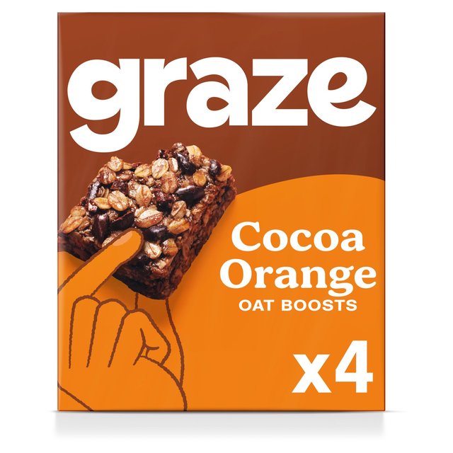 Graze Vegan Cocoa Orange Snack Bars 4 per pack