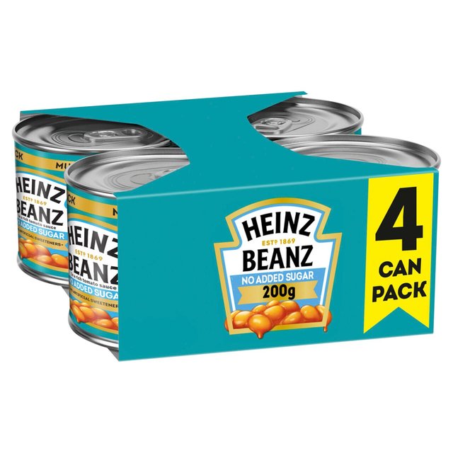 Heinz Baked Beans in Tomato Sauce - No Added Sugar 4 x 200g