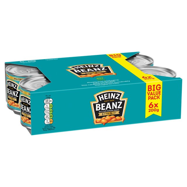 Heinz Baked Beans in Tomato Sauce 6 x 200g