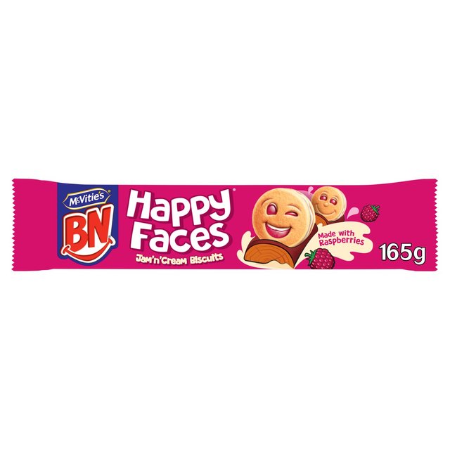 McVitie's BN Happy Faces Jam & Cream Biscuits 165g 165g