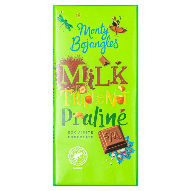 Monty Bojangles Milk Triple nut Praline Chocolate Bar 150g