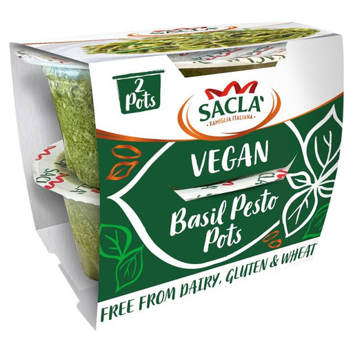 Sacla' Vegan Basil Pesto Pots 2 x 45g