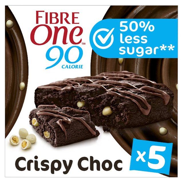 Fibre One 90 Calorie Crispy Choc Brownies Snack Bars 5 x 24g