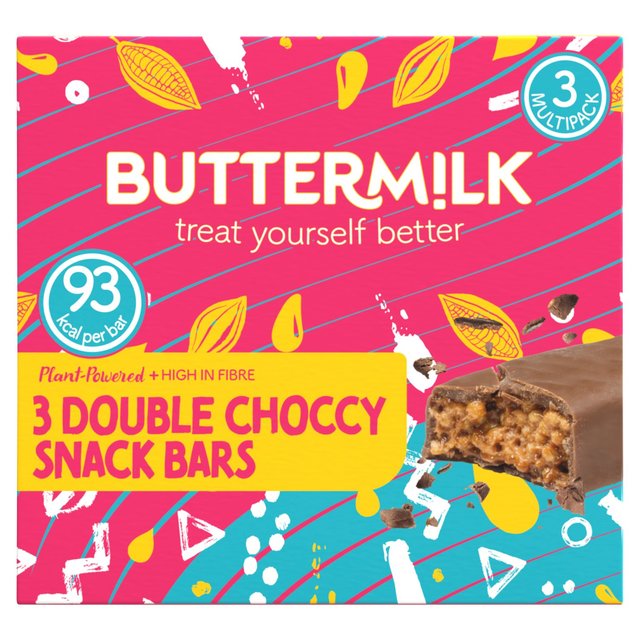 Buttermilk Plant Powered Double Choccy Crisp Snack Bar Multi Pack 3 x 23g