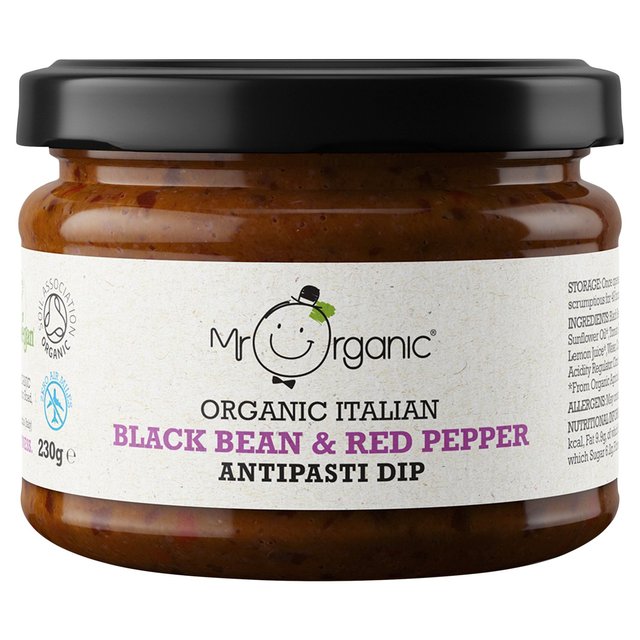 Mr Organic Black Bean & Red Pepper Antipasti Dip 230g