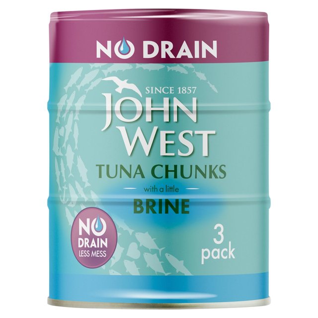 John West Tuna Chunks No Drain with a little Brine 3 x 100g