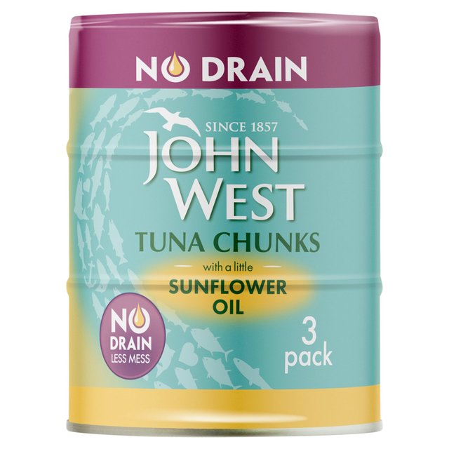 John West Tuna Chunks No Drain with a little Sunflower Oil 3 x 100g