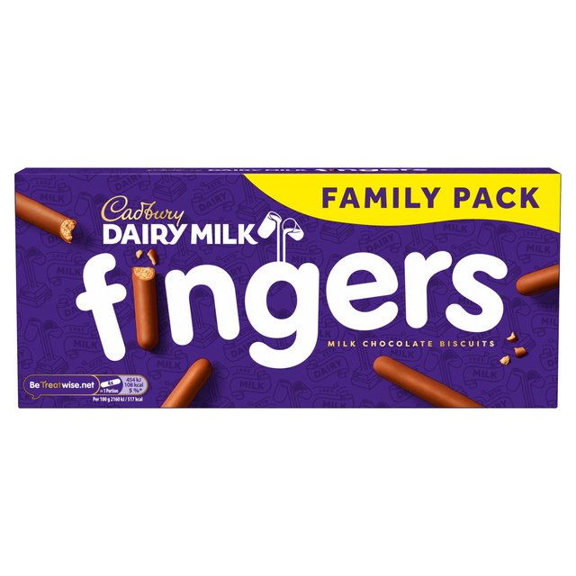 Cadbury Dairy Milk Fingers Milk Chocolate Covered Biscuits 189g