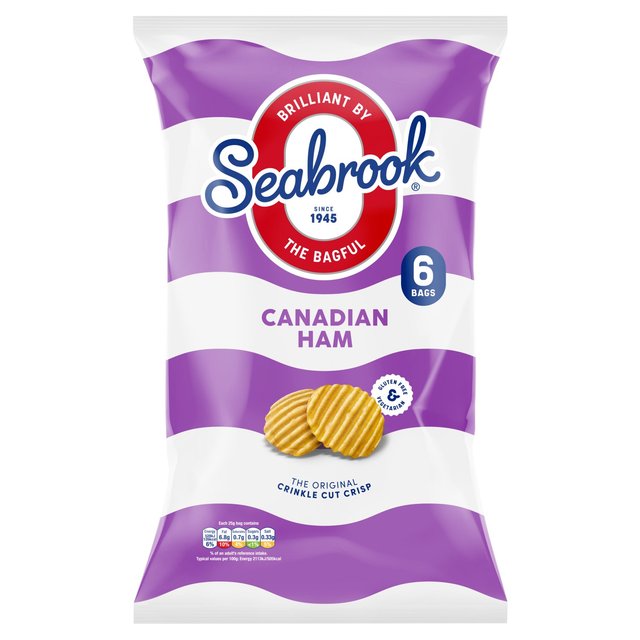 Seabrook Crinkle Cut Canadian Ham Crisps 6 per pack