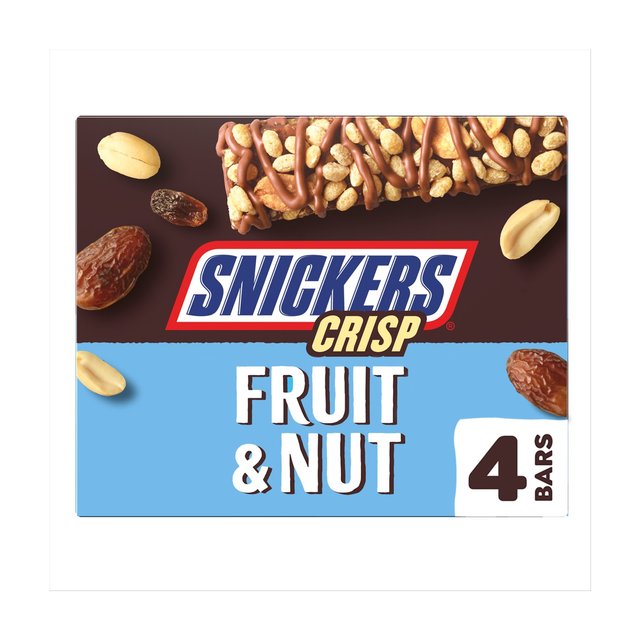 Snickers Crisp Fruit & Nut Chocolate Multipack Bars 4 x 32g