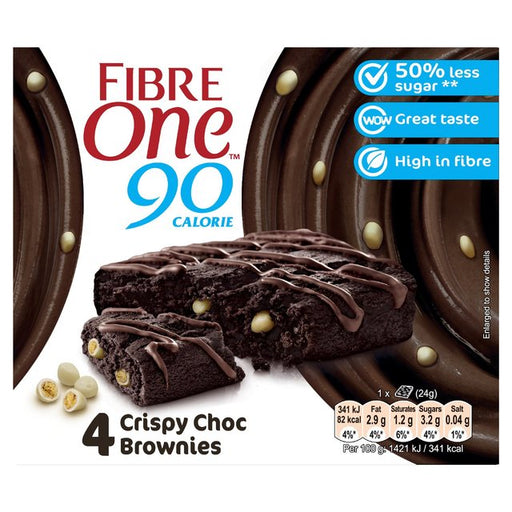 Fibre One 90 Calorie Crispy Choc Brownies 4 x 24g