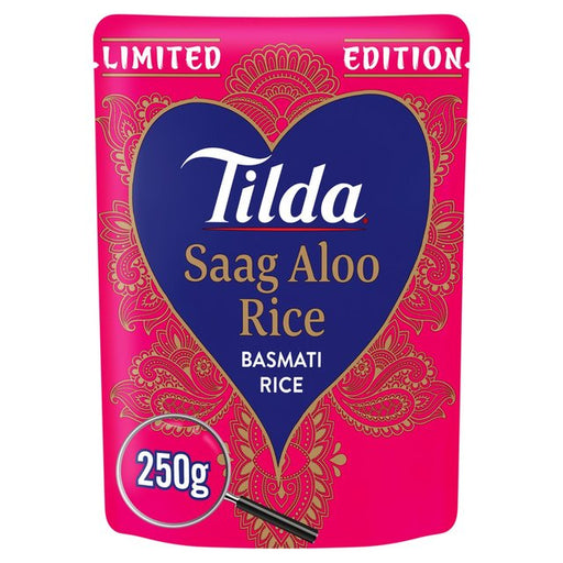 Tilda Microwave Limited Edition Saag Aloo Basmati Rice 250g