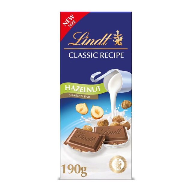 Lindt Classic Recipe Hazelnut Milk Chocolate Sharing Bar 190g