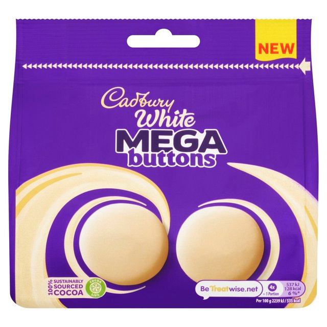 Cadbury White Mega Buttons Chocolate Bag 192g