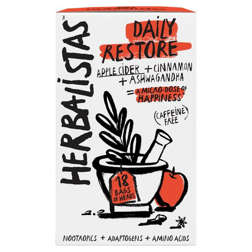 Herbalistas Daily Restore Herbal Tea with Apple, Cinnamon & Ashwagandha 18 per pack