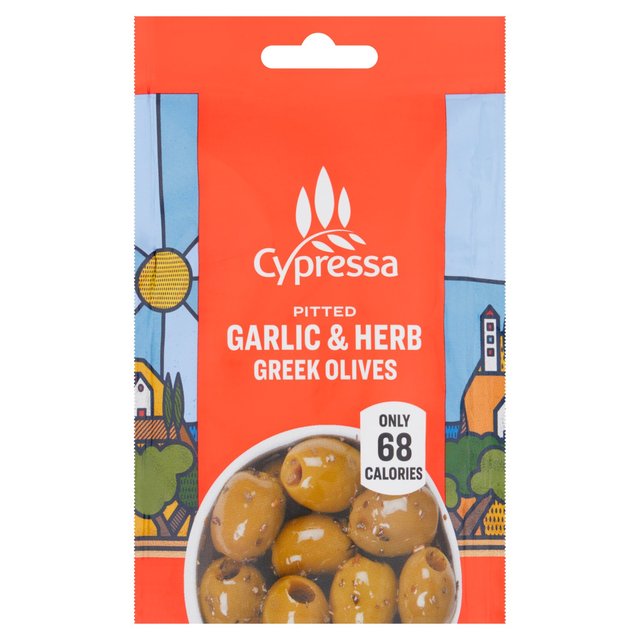 Cypressa Garlic & Herb Pitted Greek Olives 50g