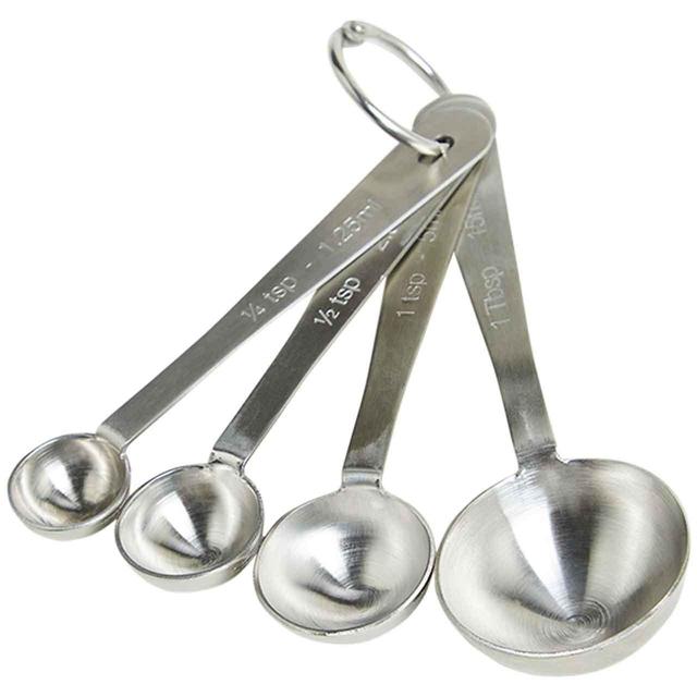 M&S Set of 4 Stainless Steel Measuring Spoons, Silver 4 per pack