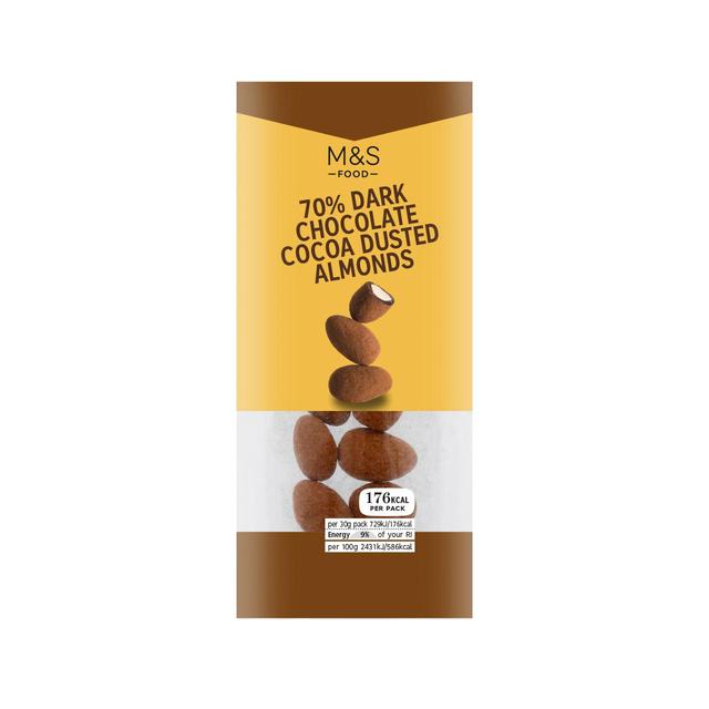 M&S 70% Dark Chocolate Cocoa Dusted Almonds 30g