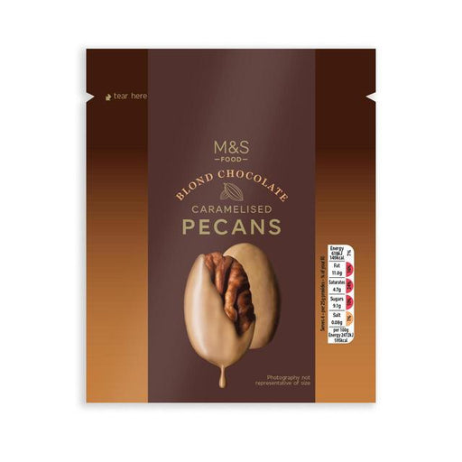 M&S Blond Chocolate Caramelised Pecans 100g